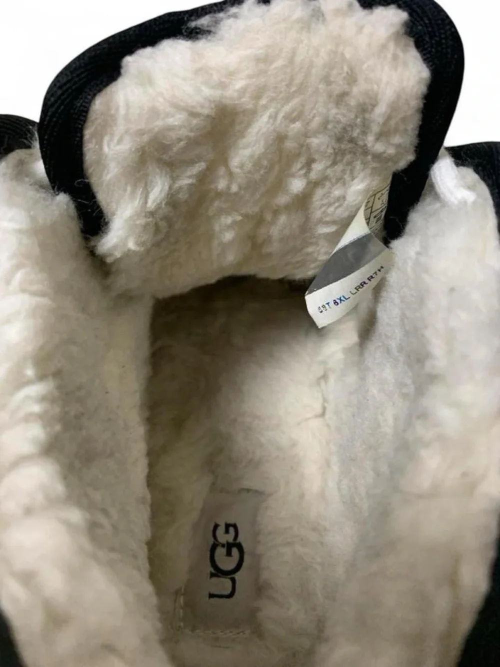 UGG Men’s White Leather Ankle Boots with Black Trim